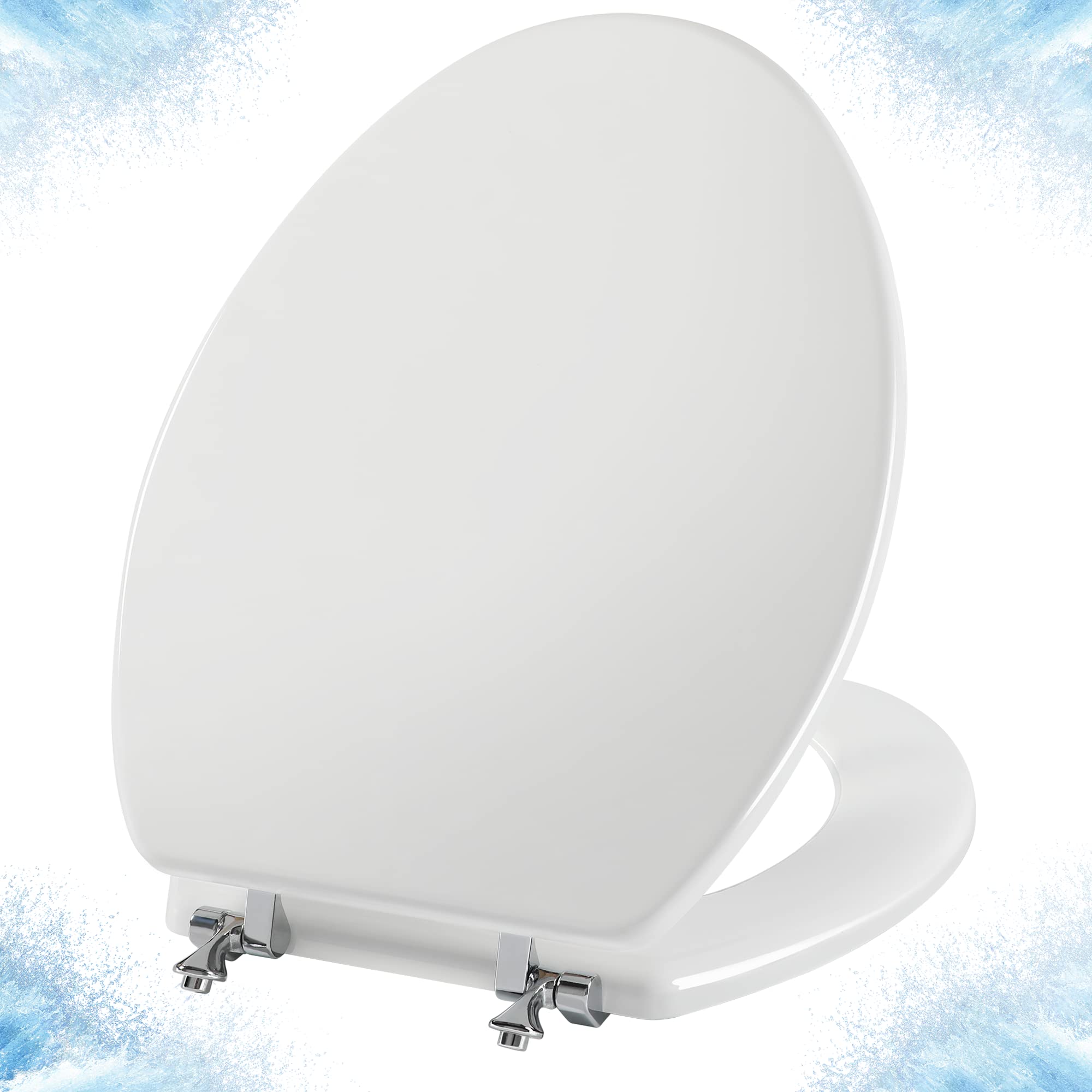 Honette Wide Stole (Natural) Elongated White Toilet Seat Natural Wood Toilet Seat with